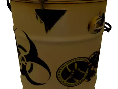 Industrial Biohazard Waste Barrel 3D model