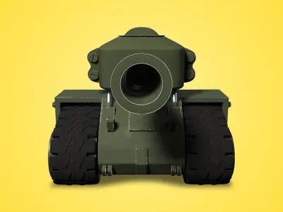 War Tank Cartoon  Low-poly 3D model