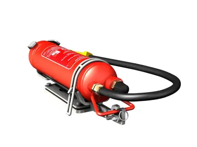 Fire extinguisher with vehicle mounting 3D model