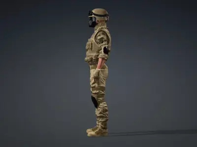 Combat Police Officer Character 3D model