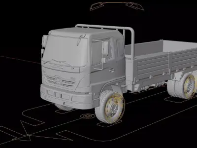 Hino 500 Flatbed Truck 2016 3D model