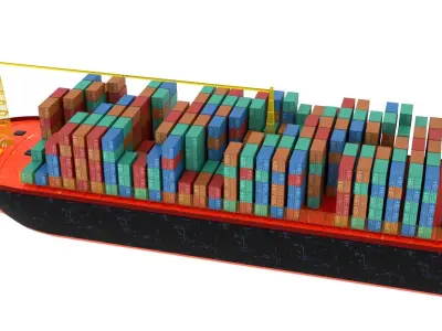 Container Ship  Low-poly 3D model