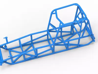 Frame of Vintage Dirt Silver Crown Car Scale 1 to 25 3D print model