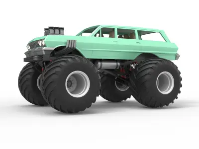 Vintage Monster Truck Scale 1 to 25 3D print model order