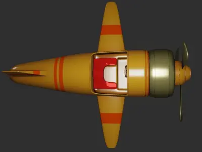 Cartoon toy airplane - 3D Model 3D model