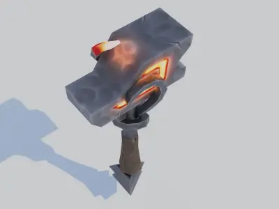 Stylized one-handed mace Low-poly 3D model