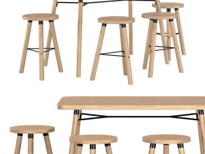 Partridge Rectangle Bar Table  3D model