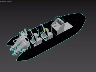 Center Console Speedboat with Helm and Seats Low Poly 3D Model 3D model