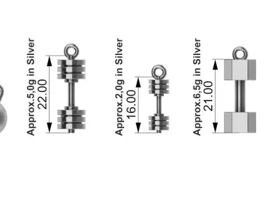 Dumbbell Set Pendants 3D print model