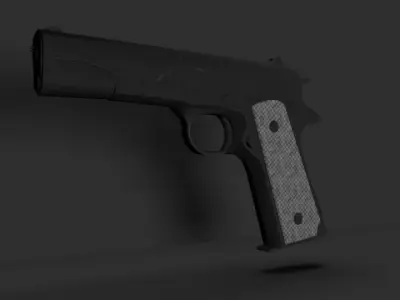 Animation  gun colt brazilian   Low-poly 3D model