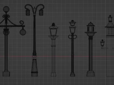 Historic light pole 3D print model