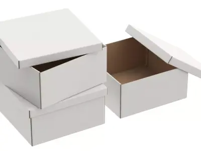 Paper Boxes Set Low-poly 3D model