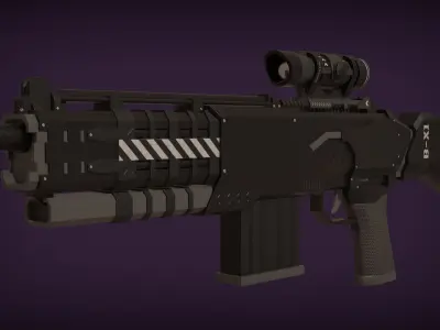Assault Rifle Black BX1 Low-poly 3D model