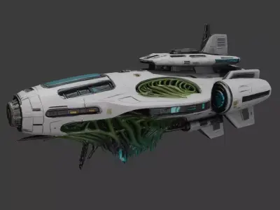 Bio-Mechanical Sci-Fi Spaceship 3D model