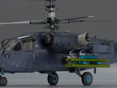 Russian Ka 52 attack helicopter  3D model
