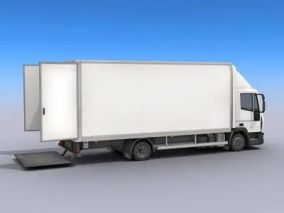 Medium Size Box Truck  Low-poly 3D model