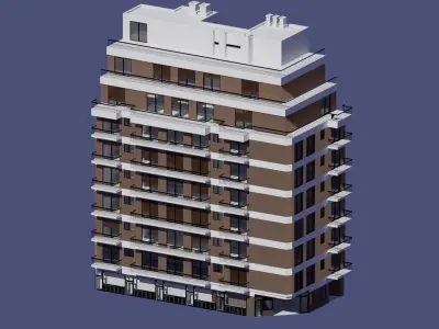 Buenos Aires Style Building 8 Free 3D model