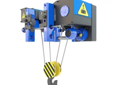 Electric crane hoist 3D model