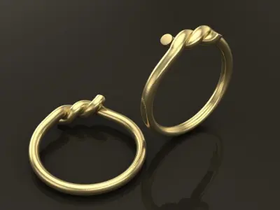 Simple Rope Knot Band Ring 3D print model