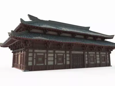 Asian Ancient Architecture Barracks 3D model