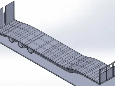 Lowbed flatbed trailer 3D model