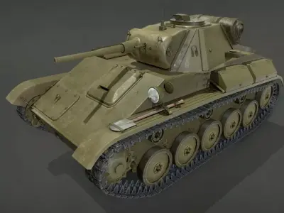 Tank T-70 Low-poly 3D model