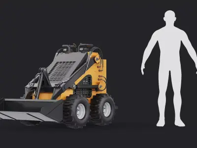 Skid Steer Loader Mini Yellow 3D model