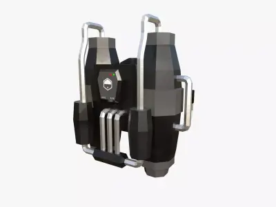 Jetpack Low Poly J04 - SciFi Character Design Low-poly 3D model