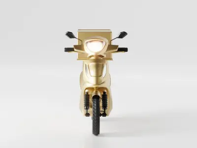Delivery Scooter Motorcycle Low-poly 3D model