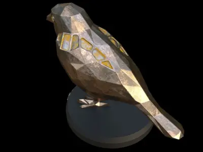 Steampunk Sparrow Low-poly 3D model