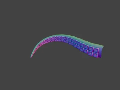 Octopus Arm Animated Low-poly 3D model