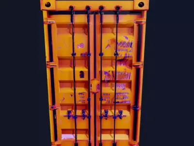 Vibrant Industrial Cargo Container 3D Model 3D model