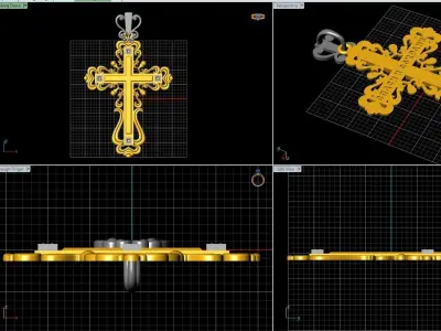 patterned cross 3D print model