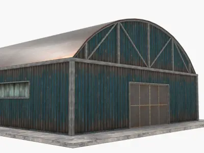 Warehouses Pack - Blue  Low-poly 3D model