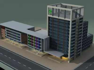 Architecture hotel building 3D model