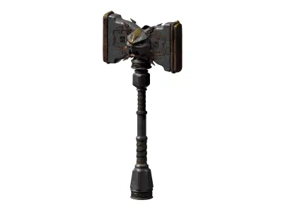 Dwarf hammer game asset 3D model