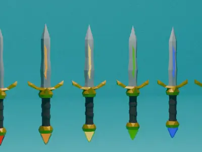 Classic Sword Pack Low-poly 3D model