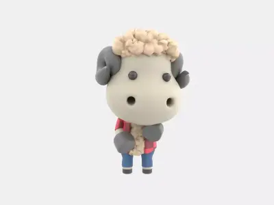 Cute Sheep 3D Illustration 3D model 5