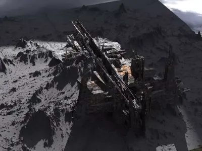 Alpha Draconis Moon walls 3D 3D model