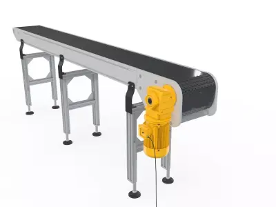 Conveyor Belt for Factory Adjustable and Rigged 3D model