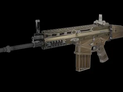 Wraith tan rifle Low-poly 3D model