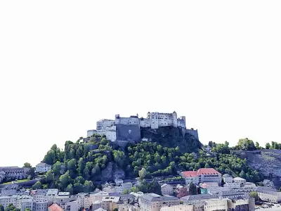 Hohensalzburg Fortress-Salzburg castle Low-poly 3D model