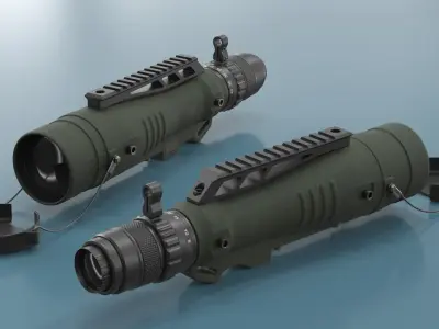 Long-Range Observation Scope Olive Green 3D model