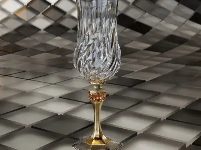 Vintage wine glass 3D model