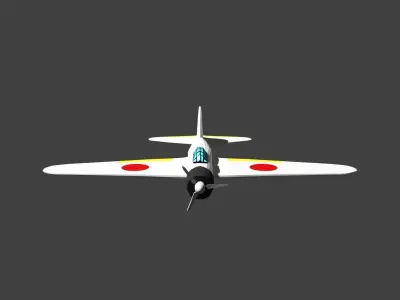 Low Poly A6M2  Zero  Free low-poly 3D model