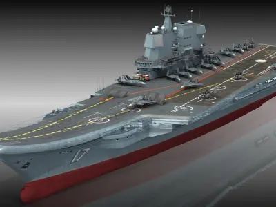 Chinese aircraft carrier CV-17 Shandong 3D model