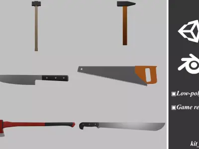 Melee Weapon Pack Free low-poly 3D model