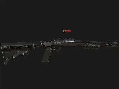3DRT - Modern firearms HD - Remington 870 Low-poly 3D model