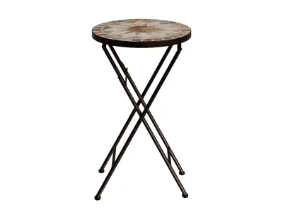 Outdoor Folding End Table With Sunburst Design Low-poly 3D model