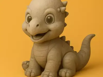 Cute Pachycephalosaurus Baby Dinosaur 3D Print Model 3D print model